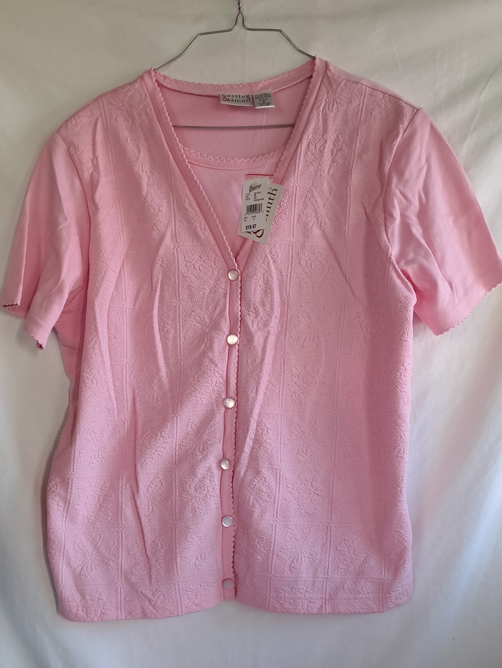 Pink Button-Front Women's Swewter by Hasting & Smith